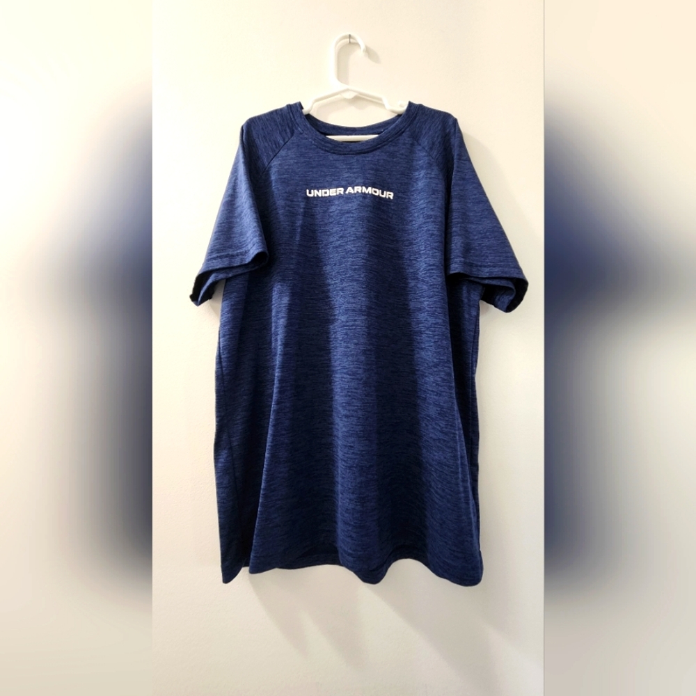 Boys L Blue Under Armour Performance Tee
